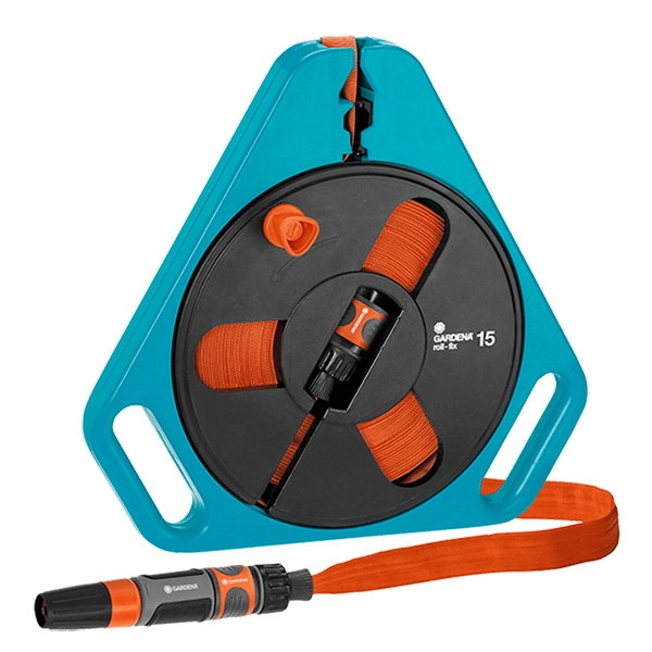 Carrete de manguera plana Gardena textil