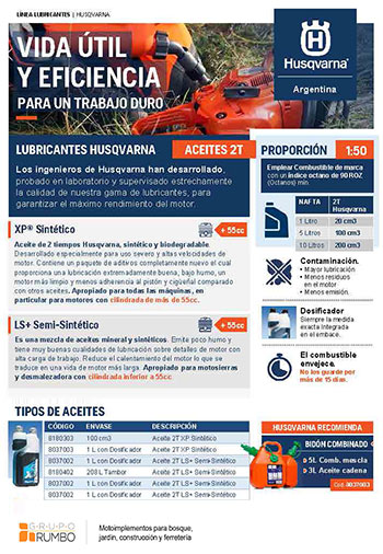 Husqvarna - Lubricantes 2T
