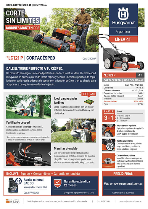 Husqvarna - Cortacésped LC121P - #PromoHusqvarna