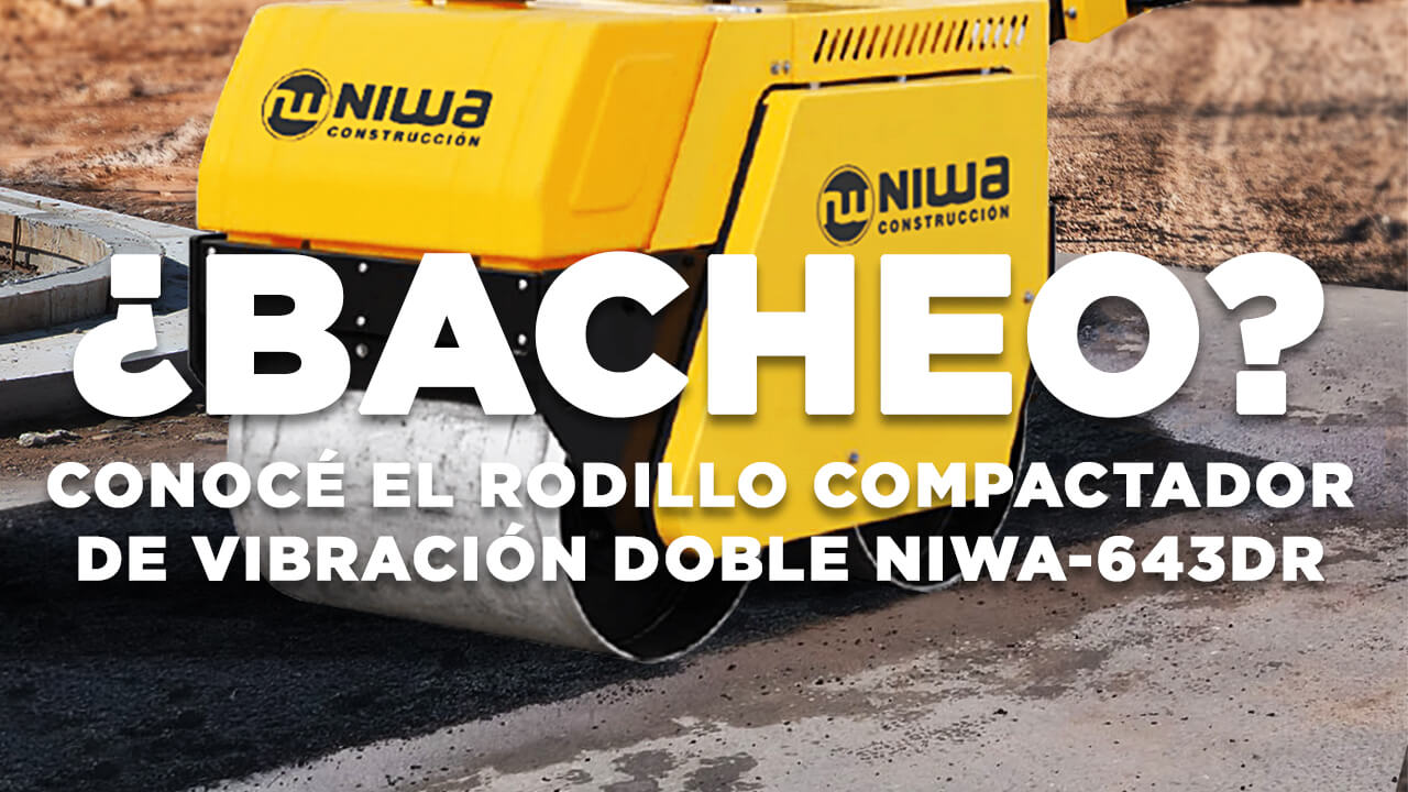 Rodillo compactador doble Niwa 643DR, ideal para bacheo